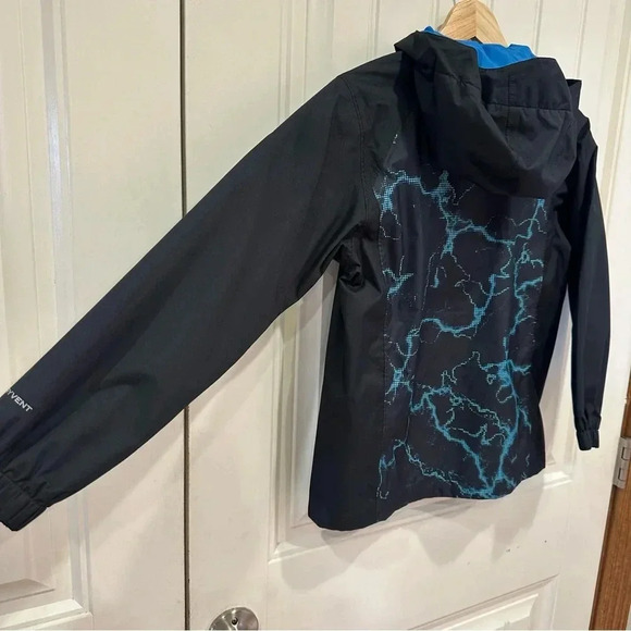 The North Face Dry Vent Boys Windbreaker Blue Lightning Hooded Raincoat S 7/8 - Picture 3 of 16